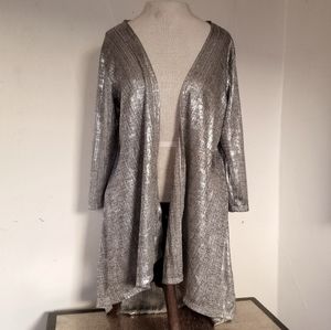 Silver open front duster